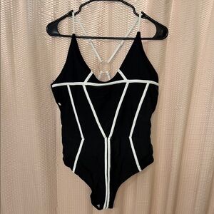 Black and White One-Piece Swimsuit